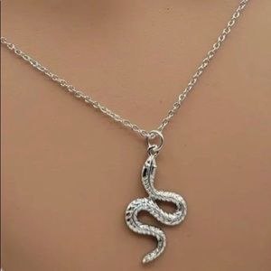 NWT Silver Color Snake Charm Necklace